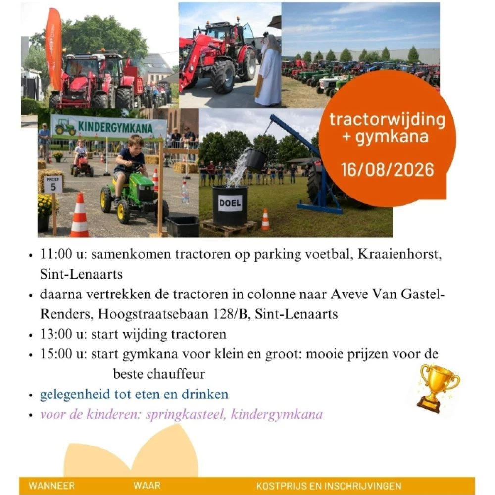 Tractorwijding, gymkana en kindergymkana Sint-Lenaarts
