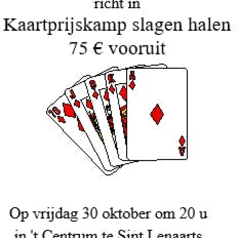 Kaartprijskamp "Slagen halen" - Ieder voor zich